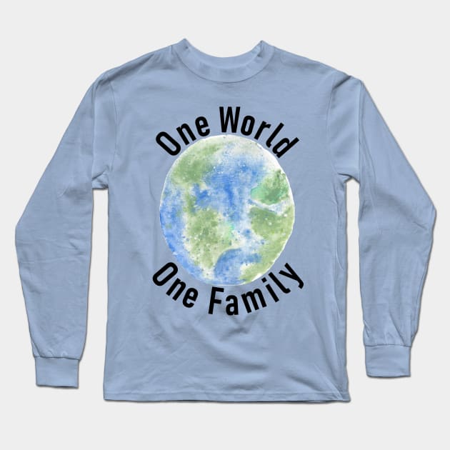 One World One Family Long Sleeve T-Shirt by Lunar Scrolls Design